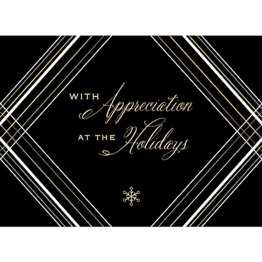 JAM Paper Blank Simple Holiday Appreciation Christmas Cards & Envelopes, 25ct.